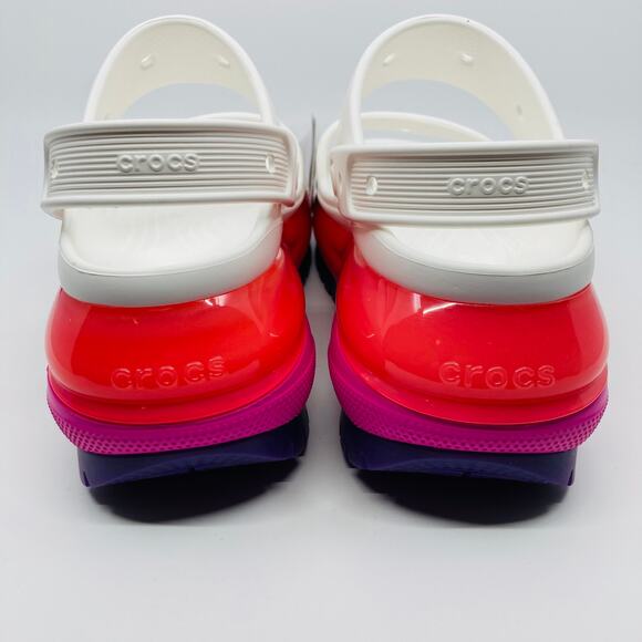 Crocs Mega Crush Sandal Clogs Womens 8 Mens 6 Platform White Pink Purple New - Picture 4 of 8